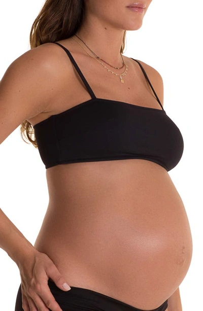 Shop Pez D'or Ana Bandeau Maternity Bikini Top In Black