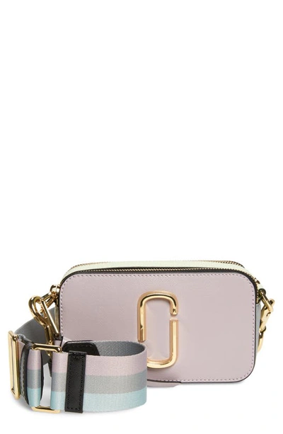 Shop The Marc Jacobs The Snapshot Leather Crossbody Bag In Dusty Lilac Multi