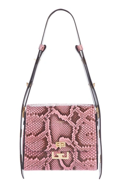 Shop Givenchy Medium Eden Genuine Python Shoulder Bag In Bubble Gum