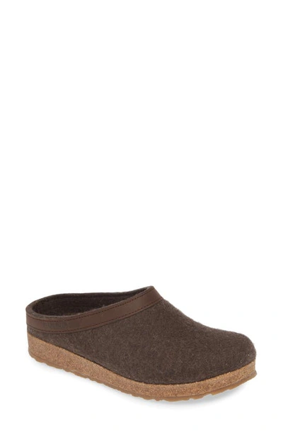 Shop Haflinger Grizzly Clog Slipper In Smokey Brown