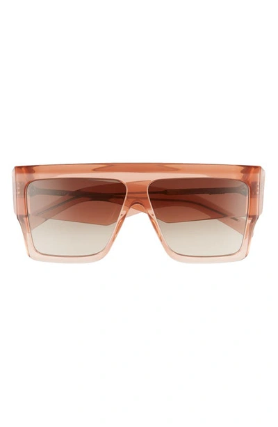 Shop Celine 60mm Flat Top Sunglasses In Pink/ Gradient Brown