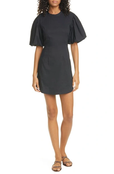 Shop A.l.c Jessie Puff Sleeve Minidress In Black