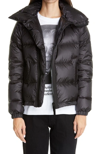 Shop Sacai Flare Back Puffer Jacket In Black