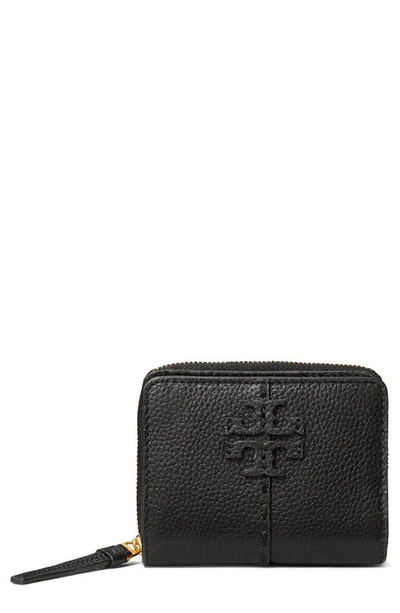 Shop Tory Burch Mcgraw Bifold Leather Wallet In Black