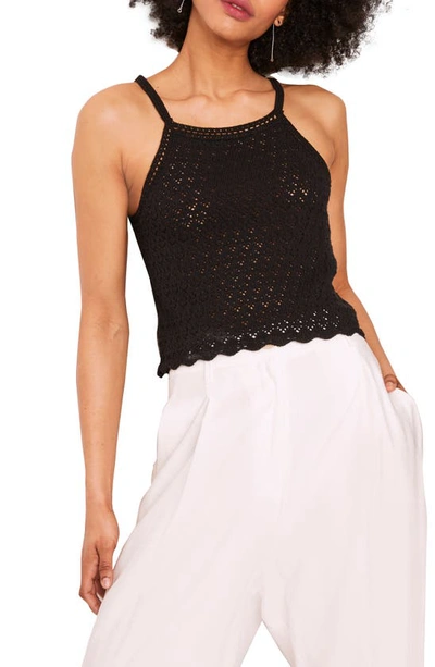 Shop French Connection Nora Crochet Sleeveless Top In Black