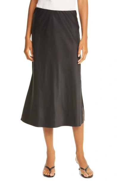 Frame Washable Silk Maxi Skirt In Noir