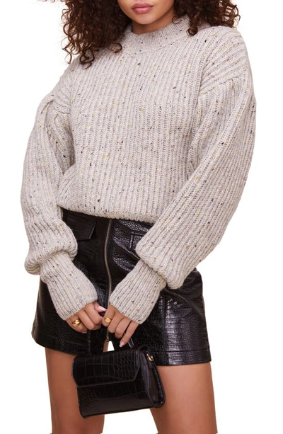 Shop Astr Regis Sweater In Gray Speckle