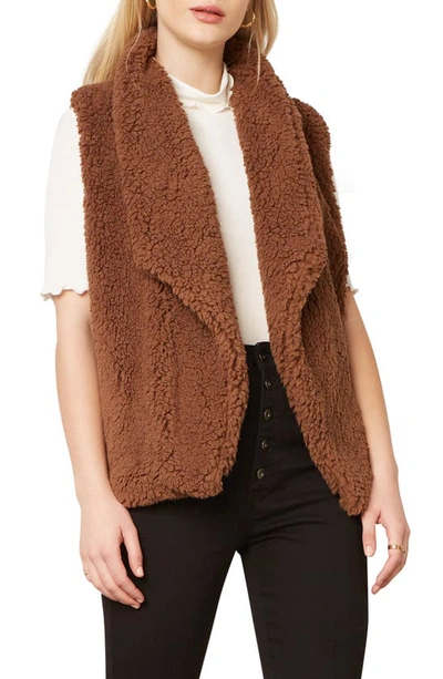 Shop Bb Dakota Fleeced I Could Do Faux Fur Vest In Toffee