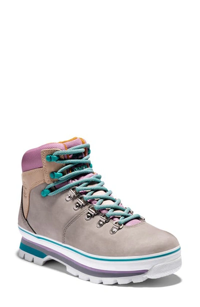 Shop Timberland Euro Waterproof Hiker Boot In Grey/ Purple Nubuck Leather