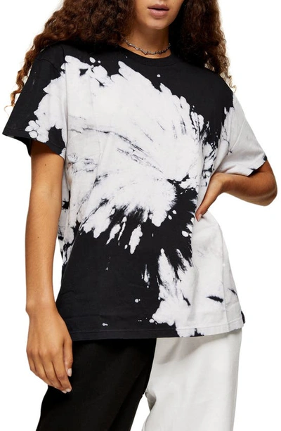 Shop Topshop Monochrome Tie Dye T-shirt In Black Multi