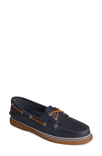 Shop Sperry 'authentic Original' Boat Shoe In Navy Tumbled Leather