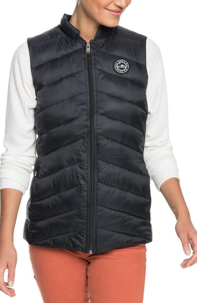 Shop Roxy Coast Road Quilt Water-repellent Vest In Anthracite