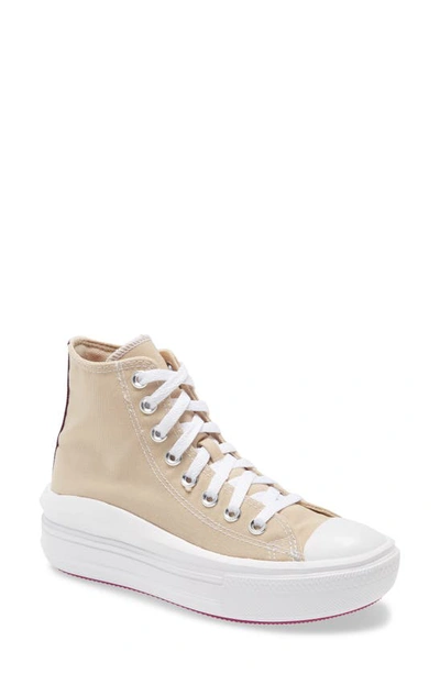 Shop Converse Chuck Taylor® All Star® Move High Top Platform Sneaker In Beige/ Cactus Flower/ White