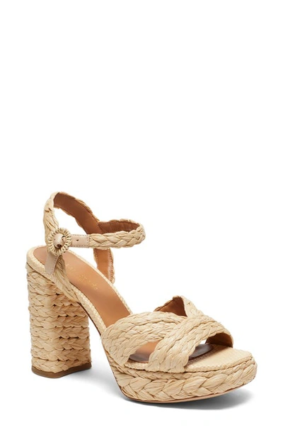 Shop Kate Spade Disco Raffia Sandal In Natural Fabric