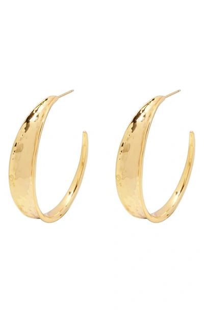 Shop Gorjana Leo Hoop Earrings In Gold