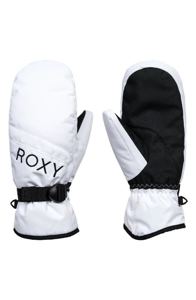 Shop Roxy Jetty Solid Snow Mittens In Bright White