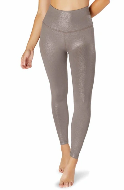 Shop Beyond Yoga Twinkle High Waist 7/8 Leggings In Mocha Brown-rose Gold Twinkle