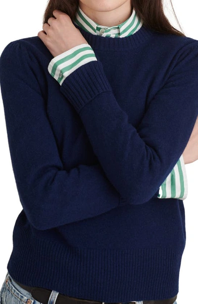 Shop Alex Mill Claire Wool & Cashmere Crewneck Sweater In Navy