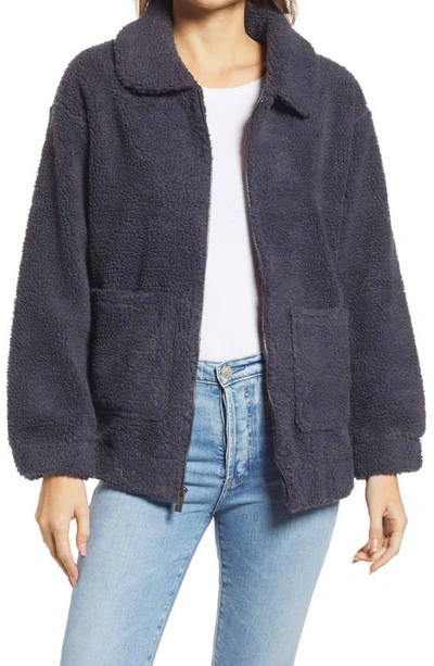 Shop Marc New York Faux Shearling Oversize Jacket In Charcoal