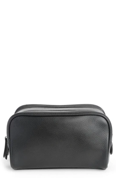 Shop Royce Double Zip Leather Toiletry Bag In Black