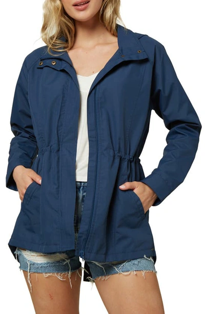 Shop O'neill Gayle Water Resistant Hooded Jacket In Insignia Blue