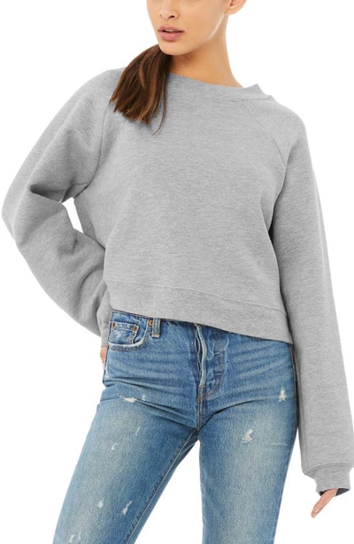 Shop Bella+canvas Raglan Sleeve Sweatshirt In Athletic Heather