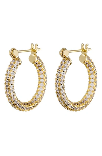 Shop Luv Aj Pave Amalfi Hoop Earrings In Gold