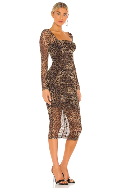 Shop Jonathan Simkhai Standard Kai Ruched Dress In Leopard