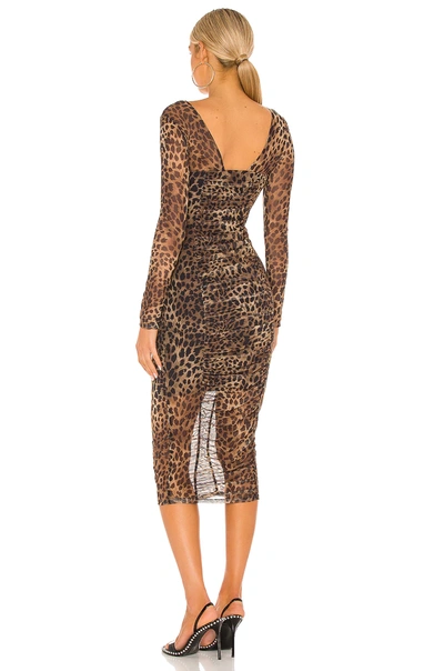 Shop Jonathan Simkhai Standard Kai Ruched Dress In Leopard