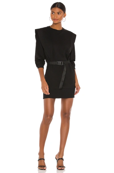 Shop Lovers & Friends Eli Shoulder Pad Mini Dress In Black