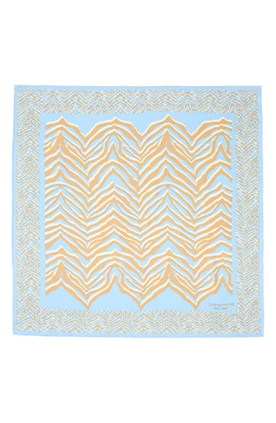 Shop Lafayette 148 Zebra Print Silk Twill Scarf In Fresh Blue Multi