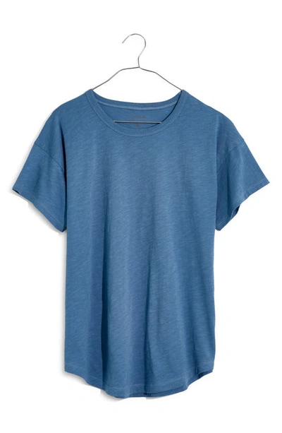 Shop Madewell Whisper Cotton Crewneck T-shirt In Distant Ocean