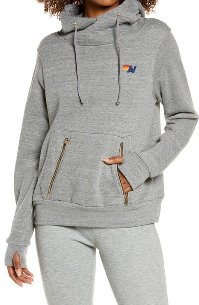 Shop Aviator Nation Ninja Hoodie In Heather Grey