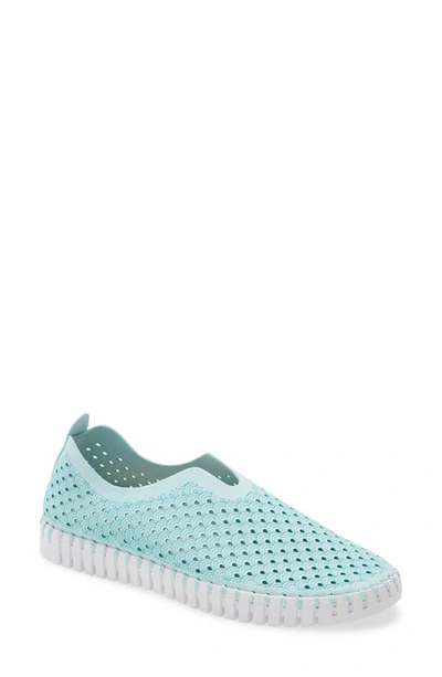 Shop Ilse Jacobsen Tulip 139 Perforated Slip-on Sneaker In Sapphire Fabric