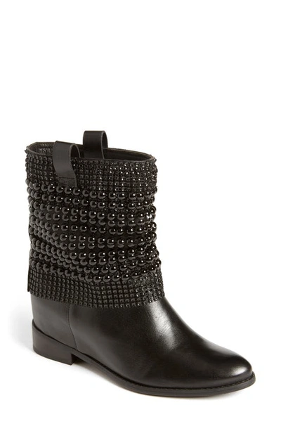 Shop Schutz Annik Hidden Wedge Boot In Black Leather