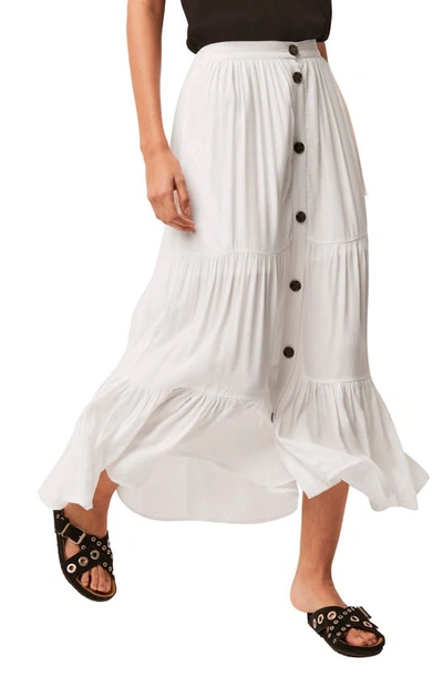 Shop French Connection Easha Drape Maxi Skirt In Summer White