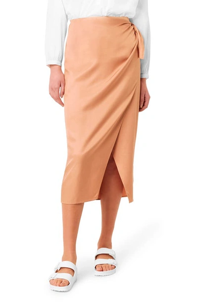 Shop French Connection Gabina Drape Skirt In Blushed Tan