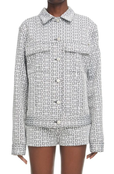 Givenchy Monogram Denim Jacket In Black/ White