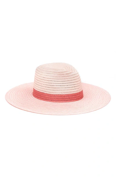 Shop Eugenia Kim Colorblock Packable Sun Hat In Pale Pink/ Berry/ Rose