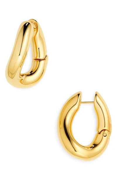 Shop Balenciaga Hoop Earrings In Shiny Gold