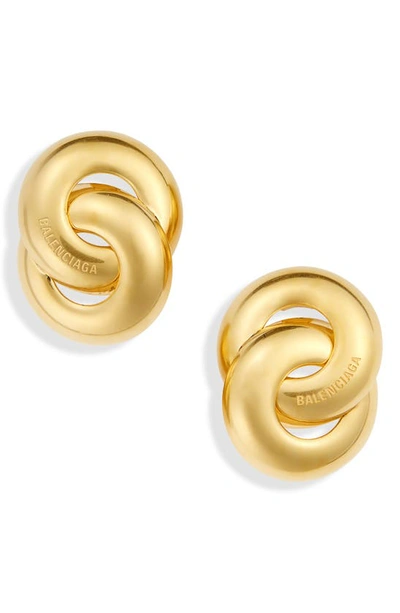 Shop Balenciaga Twin Earrings In Gold