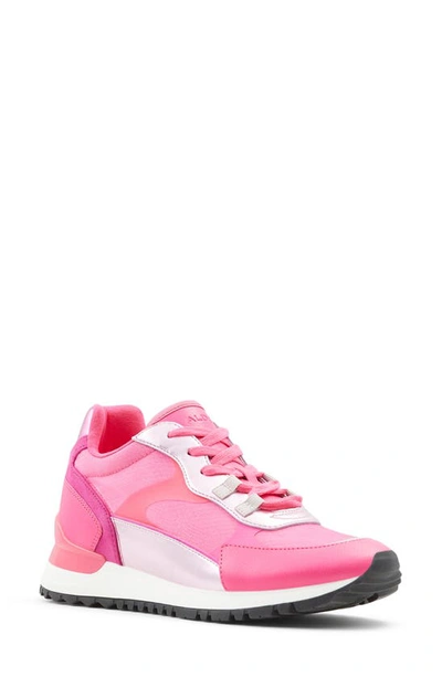 Shop Aldo Esclub Sneaker In Pink Faux Leather