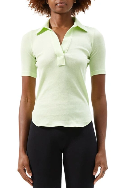Shop Helmut Lang Skinny Cotton Polo In Acid Green
