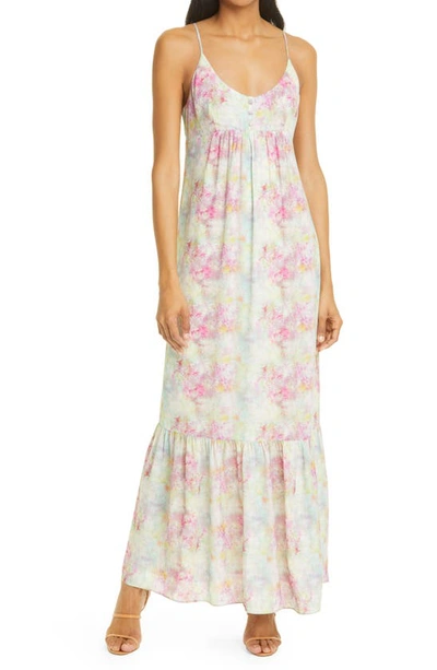 Shop Nicole Miller Opal Tie Dye Silk Blend Maxi Dress In Pastel/mul