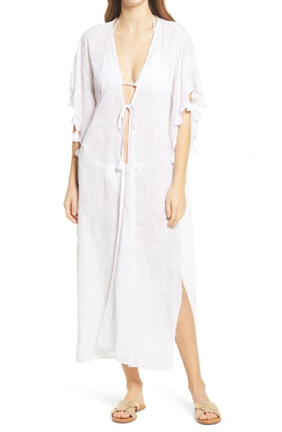 Shop Lilly Pulitzerr Lilly Pulitzer Scheena Tassel Midi Cover-up In Resort White