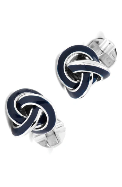 Shop Cufflinks, Inc Love Knot Cuff Links In Navy