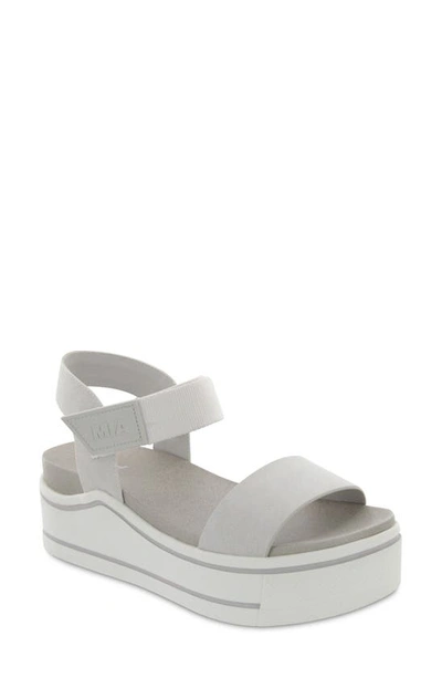 Mia Olita Vegan Suede Platform Sandal In Off White