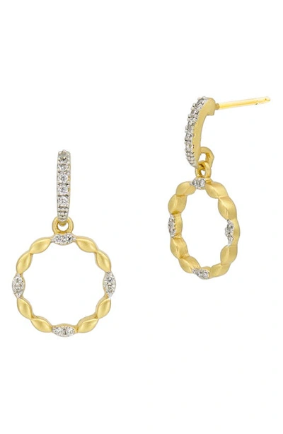 Shop Freida Rothman Armor Of Hope Small Open Hoop Earrings In Gold And Silver