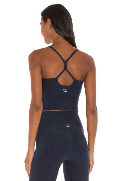 Beyond Yoga Spacedye Slim Racerback Cropped Tank Top In Nocturnal Navy In Nocturnal Navy