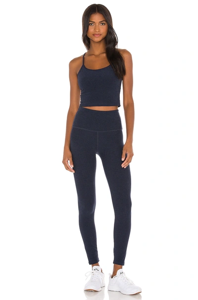 Beyond Yoga Spacedye Slim Racerback Cropped Tank Top In Nocturnal Navy In Nocturnal Navy